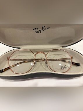 Ray-Ban Jack Optics RB6465 Rose Gold Eyeglasses with Demo Lenses & Case